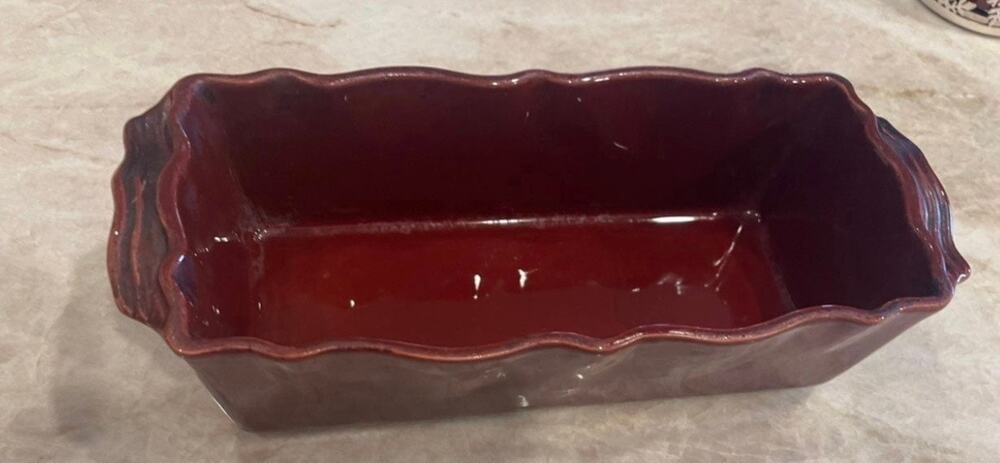 Appolia stoneware french bread pan brown glaze  France